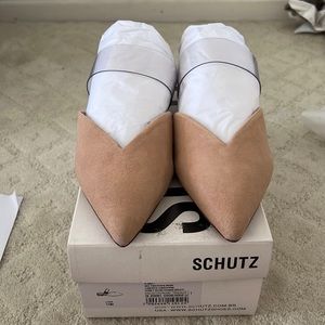 Schutz Slide Mule with Clear Strap. Brand New in Box. Size 10